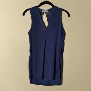 Cravefame Almost Famous Blue Crochet Blouse